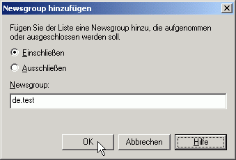Newsgroup hinzuf&uuml;gen