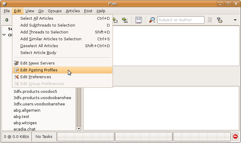 Men&uuml;: Edit - Edit Posting Profiles